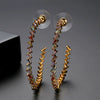 Women's Geometric Copper Earrings With Colorful Zircon Accents Electroplated Fashion Jewelry For Parties And Special Occasions