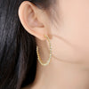 Women's Geometric Copper Earrings With Colorful Zircon Accents Electroplated Fashion Jewelry For Parties And Special Occasions