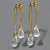 Women's Geometric Copper Earrings With Gold Plated Finish And Silver Ear Posts Elegant Fashion Jewelry