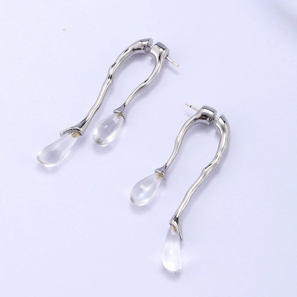 Women's Geometric Copper Earrings With Gold Plated Finish And Silver Ear Posts Elegant Fashion Jewelry