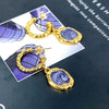 Women's Geometric Copper Earrings With Gold Plating And Drip Oil Finish 925 Silver Ear Posts Elegant Fashion Jewelry