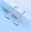 Women's Geometric Copper Earrings With Inlaid Aaa Zircon Electroplated Long Statement Jewelry