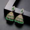 Women's Geometric Copper Earrings With Inlaid Zircon Crystal Accents Electroplated Exaggerated Statement Fashion Jewelry Wholesale