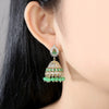 Women's Geometric Copper Earrings With Inlaid Zircon Crystal Accents Electroplated Exaggerated Statement Fashion Jewelry Wholesale