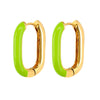 Women's Geometric Copper Earrings With Silver Needles Colorful Enamel Dripping Oil Fashion Ear Buckles