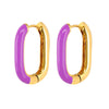 Women's Geometric Copper Earrings With Silver Needles Colorful Enamel Dripping Oil Fashion Ear Buckles