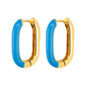 Women's Geometric Copper Earrings With Silver Needles Colorful Enamel Dripping Oil Fashion Ear Buckles