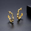 Women's Geometric Copper Earrings With Smooth Electroplated Finish Minimalist Fashion Metal Ear Jewelry