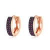 Women's Geometric Copper Earrings With Zircon Accents And Electroplated Doublerow Design Fashionable Office Jewelry