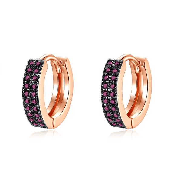 Women's Geometric Copper Earrings With Zircon Accents And Electroplated Doublerow Design Fashionable Office Jewelry