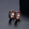 Women's Geometric Copper Earrings With Zircon Accents And Electroplated Doublerow Design Fashionable Office Jewelry