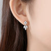 Women's Geometric Copper Earrings With Zircon Accents Electroplated Elegant Fashion Jewelry