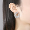 Women's Geometric Copper Earrings With Zircon Accents Electroplated Fashion Jewelry For Elegant Occasions