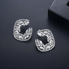 Women's Geometric Copper Earrings With Zircon Accents Electroplated Fashion Jewelry For Elegant Occasions