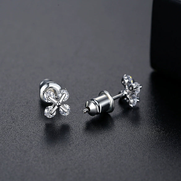 Women's Geometric Copper Earrings With Zircon Accents Electroplated Fashion Jewelry Wholesale