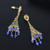 Women's Geometric Copper Earrings With Zircon Inlay And Electroplated Finish Simple Bellshaped Fashion Jewelry