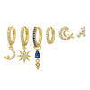 Women's Geometric Copper Earrings With Zirconia Inlay And Tassel Pendant
