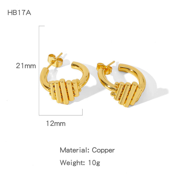 Women's Geometric Copper Electroplated Earrings