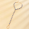 Women's Geometric Copper Electroplated Eye Pendant Finger Bracelet Jewelry