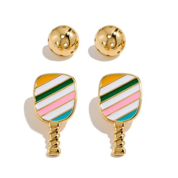 Women's Geometric Copper Electroplated Sports Earrings Football And Rugby Style Niche Fashion Elegant Everyday Jewelry