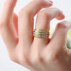 Women's Geometric Copper Inlaid Zircon Ring