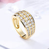 Women's Geometric Copper Inlaid Zircon Ring