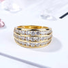 Women's Geometric Copper Inlaid Zircon Ring
