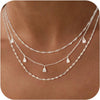 Women's Geometric Copper Layered Chain Necklace With Cubic Zirconia Chic Electroplated Jewelry