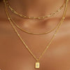 Women's Geometric Copper Multi Layer Choker Necklace With Electroplated Finish And Regular Chain Versatile Fashion Jewelry