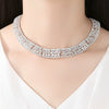 Women's Geometric Copper Necklace Set With Zircon Accents Electroplated Handmade Chain Fashion Jewelry For Wedding Wear Wholesale