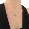 Women's Geometric Copper Necklace With Mixed Gemstone Inlay And Zirconia Pendant Elegant And Festive Style