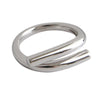 Women’s Geometric Copper Open Crossover Ring Bracelet With Electroplated Finish Elegant Creative Interlaced Split Design