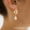 Women's Geometric Copper Pearl Stud Earrings With Gold Plating Retro Style Jewelry Accessories