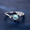 Women's Geometric Copper Ring With Zirconia And Imitation Moonstone Cosmic Style