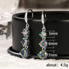 Women's Geometric Copper Sparkling Colored Zircon Earrings For Spring And Summer