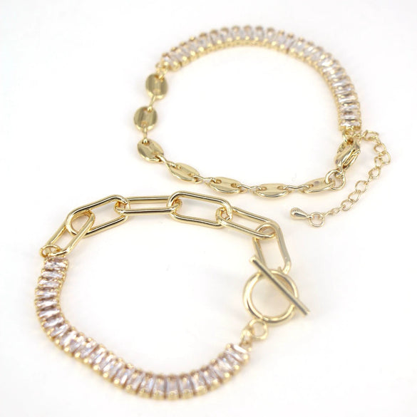 Women's Geometric Copper Tennis Bracelet With Zircon Electroplated Fashion Hand Jewelry