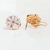 Women's Geometric Copper Zircon Clipon Earrings With Electroplated Finish Wholesale Fashion Jewelry