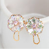 Women's Geometric Copper Zircon Clipon Earrings With Electroplated Finish Wholesale Fashion Jewelry
