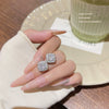 Women's Geometric Copper Zircon Earrings Light Luxury Niche Exquisite Simple Highend