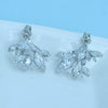 Women's Geometric Copper Zircon Earrings With Crystal Accents Electroplated Elegant Fashion Jewelry