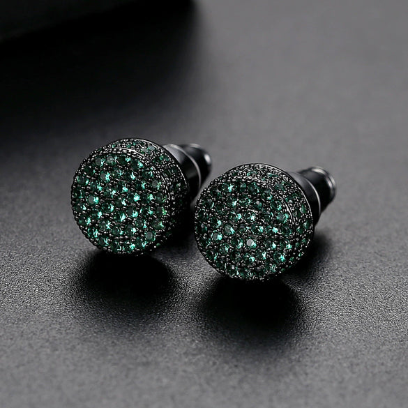 Women's Geometric Copper Zircon Earrings With Electroplated Finish Fashion Minimalist Hip Hop Ear Jewelry