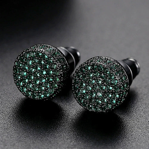 Women's Geometric Copper Zircon Earrings With Electroplated Finish Fashion Minimalist Hip Hop Ear Jewelry