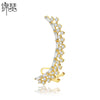Women's Geometric Copper Zircon Microinlaid Electroplated Singlesided Dangle Ear Clip Earrings