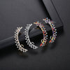 Women's Geometric Copper Zircon Microinlaid Electroplated Singlesided Dangle Ear Clip Earrings