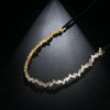 Women's Geometric Copper Zircon Necklace With Electroplated Finish And Ribbon Chain For Wedding And Formal Occasions