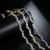 Women's Geometric Copper Zircon Necklace With Electroplated Finish And Ribbon Chain For Wedding And Formal Occasions