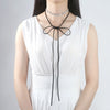 Women's Geometric Copper Zircon Necklace With Electroplated Finish And Ribbon Chain For Wedding And Formal Occasions