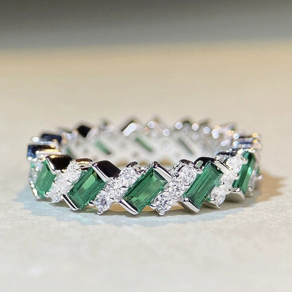 Women's Geometric Copper Zircon Ring Light Luxury Style