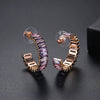 Women's Geometric Copper Zircon Statement Earrings With Electroplated Finish Fashion Jewelry