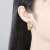 Women's Geometric Copper Zircon Statement Earrings With Electroplated Finish Fashion Jewelry
